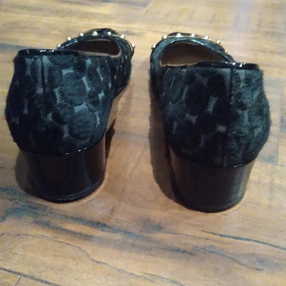 Napoleoni Patent and Calf Hair Polka Dot Heels - Picture 6 of 7